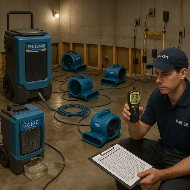 Structural Drying and Dehumidification process in Obion, TN